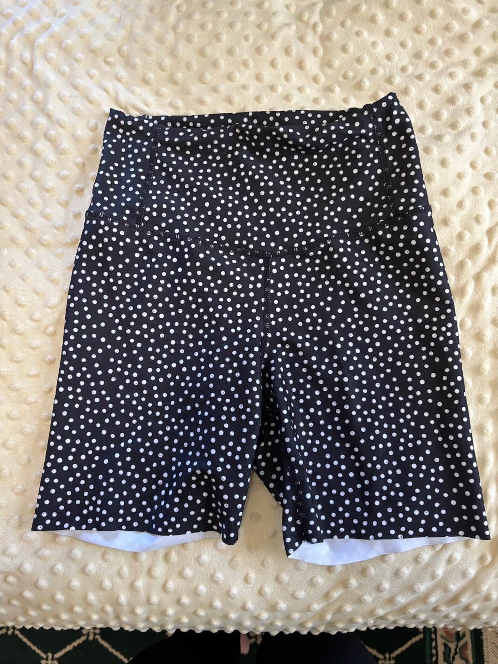 Nimble Activewear Black Shorts with White Polka Dots
